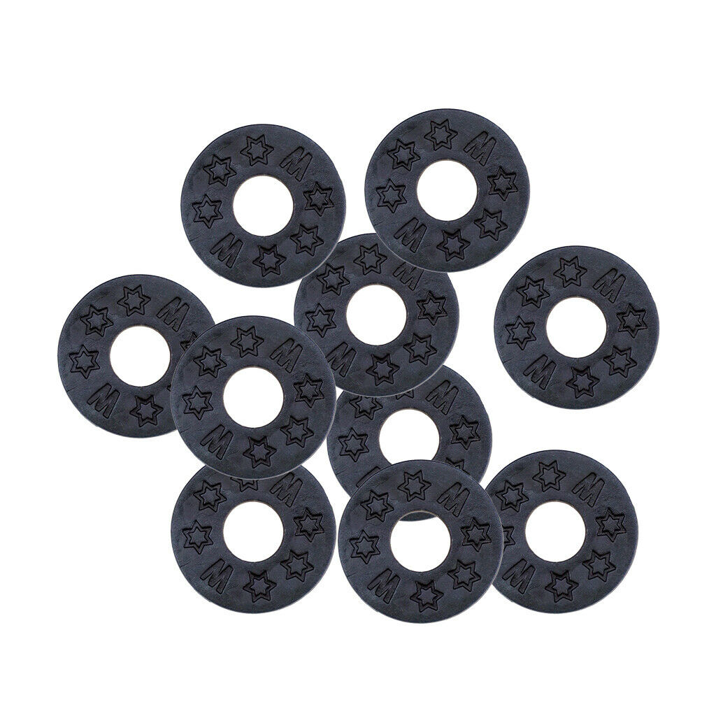 20 Pcs Guitar Bass Strap Block Rubber Safety Strap Lock Washer Saver Black