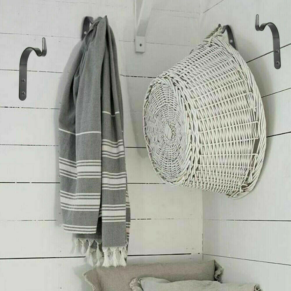 4pcs Hook Wall Decor Brackets Metal Hanging Basket Outdoor Garden Plant Hanger