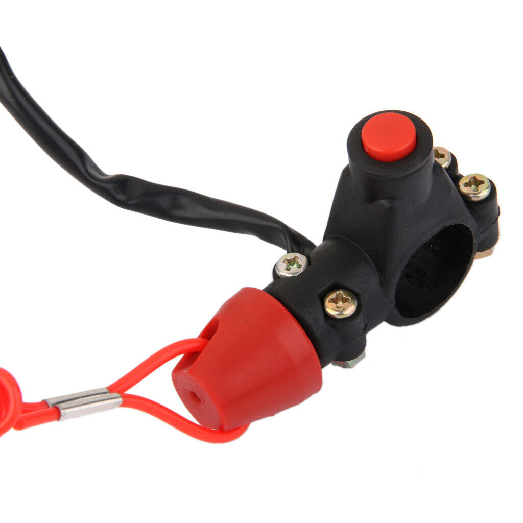 Aluminum handlebar switch and engine stop kill switch lanyard for ATV