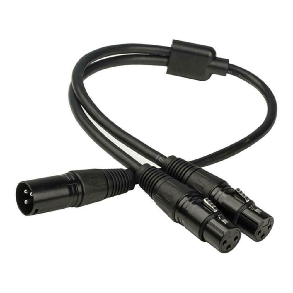 3 pin XLR Y-splitter, dual socket to plug adapter for microphone