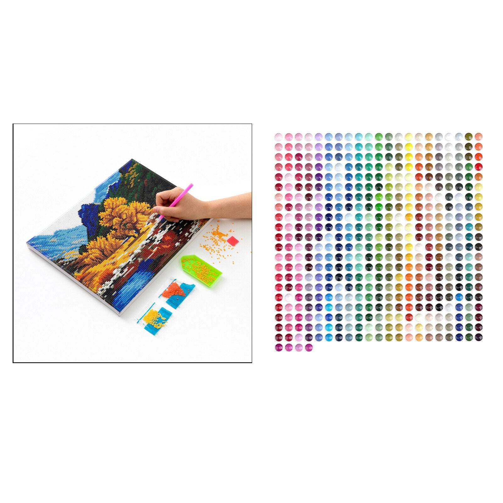 Rhinestones Round 5D Diamonds Painting DIY Crystal Beads Crafting Gem Drills