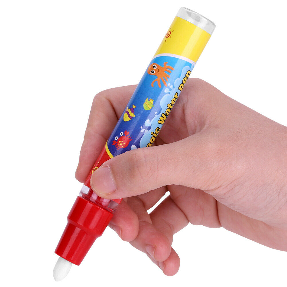 Baby Kids Water Coloring Pen Drawing Doodle Magic Painting Mat Color Pencil 2Pcs