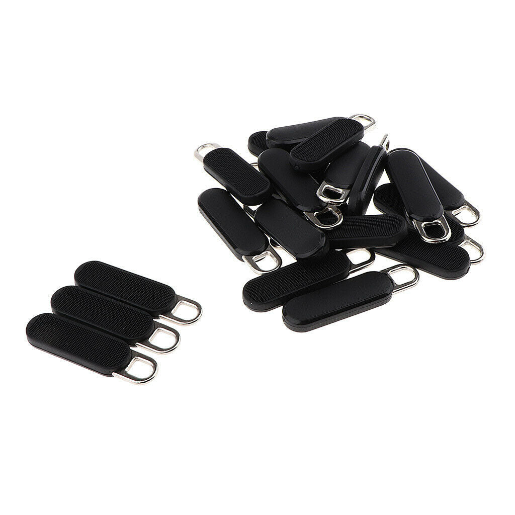 Pack of 20 Metal Zipper Sliders Black Zipper Pulls Tabs Bulks Zipper Puller