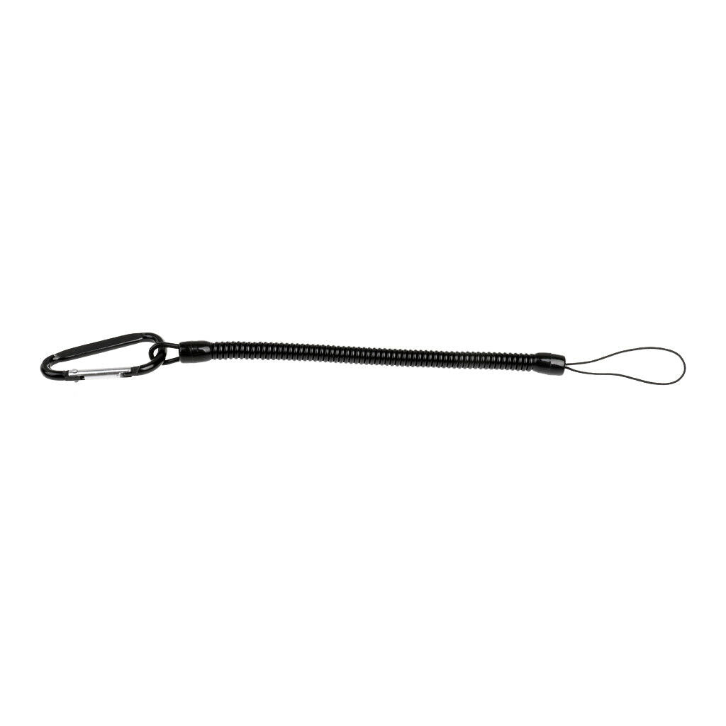 Fishing Lanyard Safety Rope Stretchy Coil Cord Pliers Tether with Carabiner