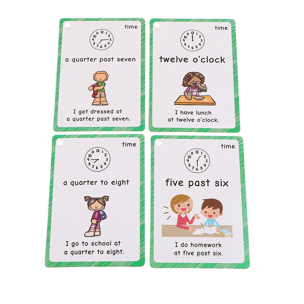 Preschool Education Word Flash Time Phrase Card 19pcs - Time Expression 19