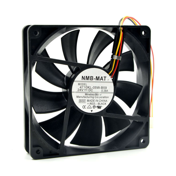 For NMB 4710KL-05W-B59 fan 24VDC 0.38A 120*120*25mm 3pin