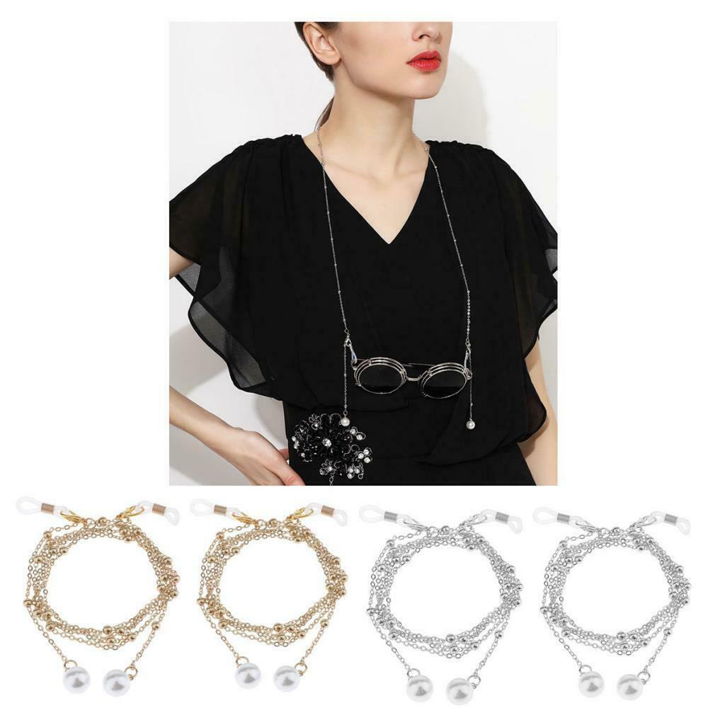 2 Packs Trendy Beaded Women Eyeglasses Chains Cord Retainer Spectacles Strap