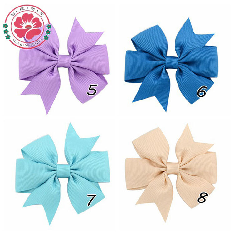 20pcs/set Hair Bows With Clip 3 inch Grosgrain Ribbon Hairpins For Kids Girl