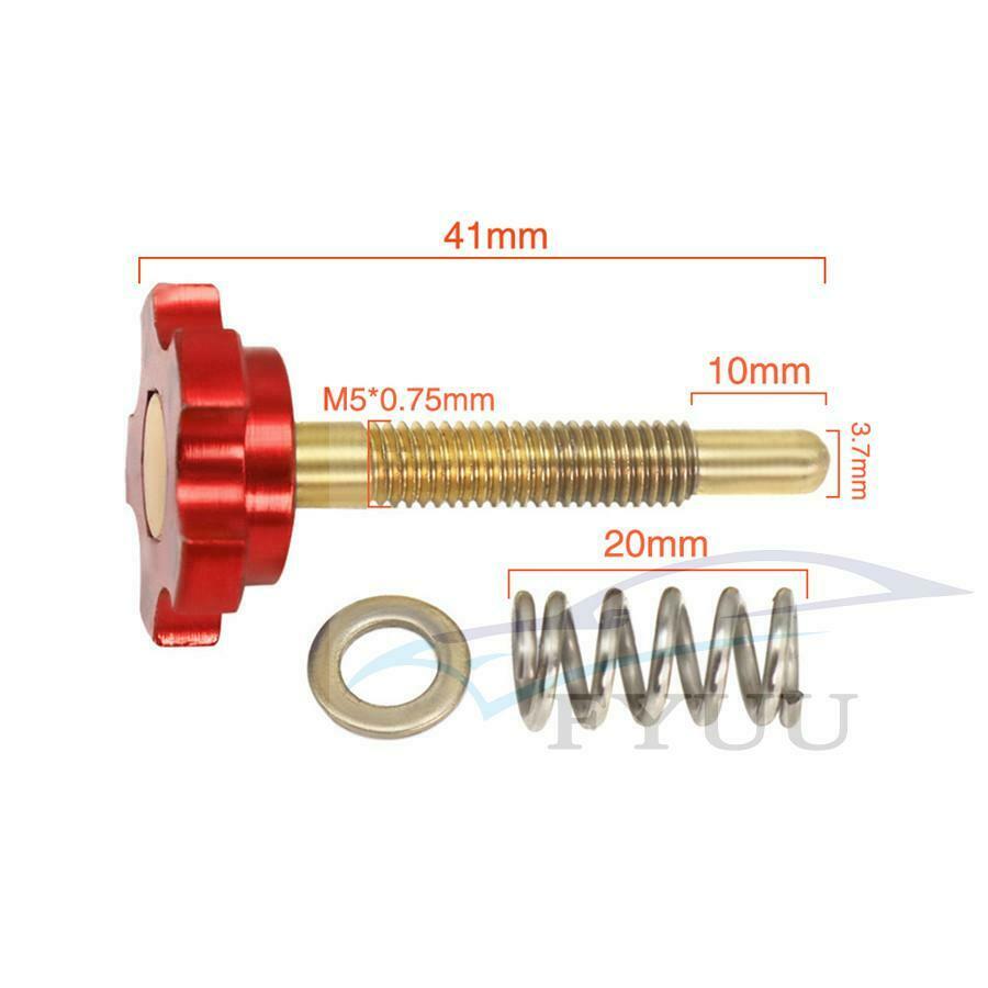 Red Motorcycle Billet Carburetor Easy Air Fuel Mixture Idle Speed Adjuster Screw