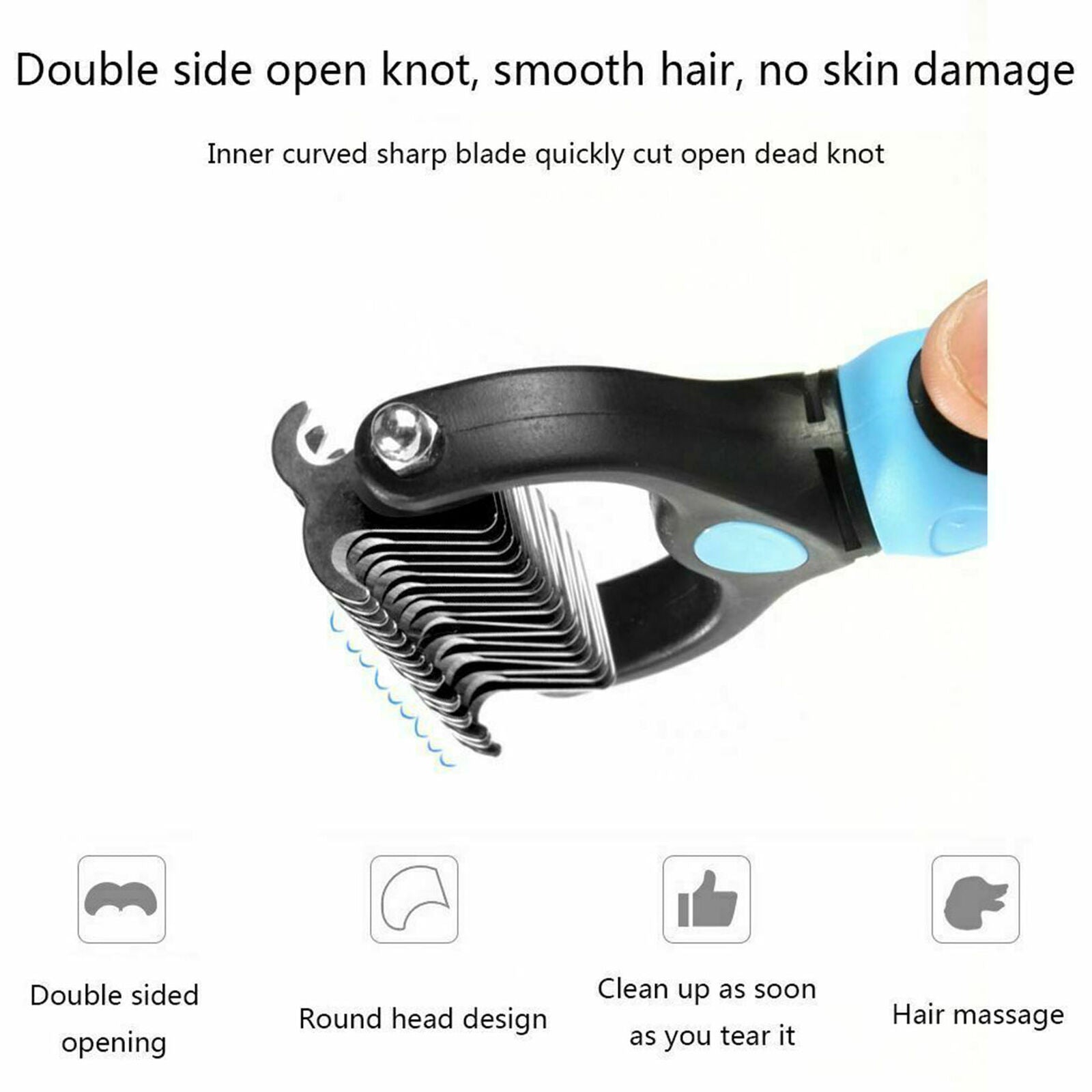 Pets Dog Cat Hair Fur Shedding Blade Trimmer Grooming Rake Dematting Comb Brush
