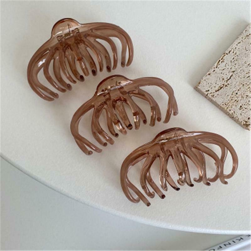 Hair Clips Acrylic Transparent Claw French Design Non Slip Barrettes for Girls