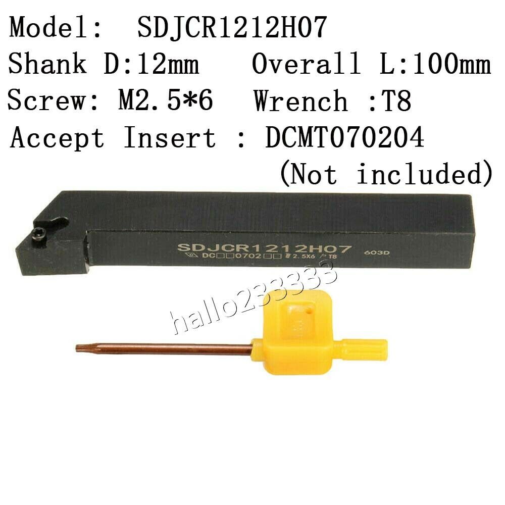 SDJCR1212H07 Lathe Tool Cutting holder External Turning Tool Arbor For DCMT0702