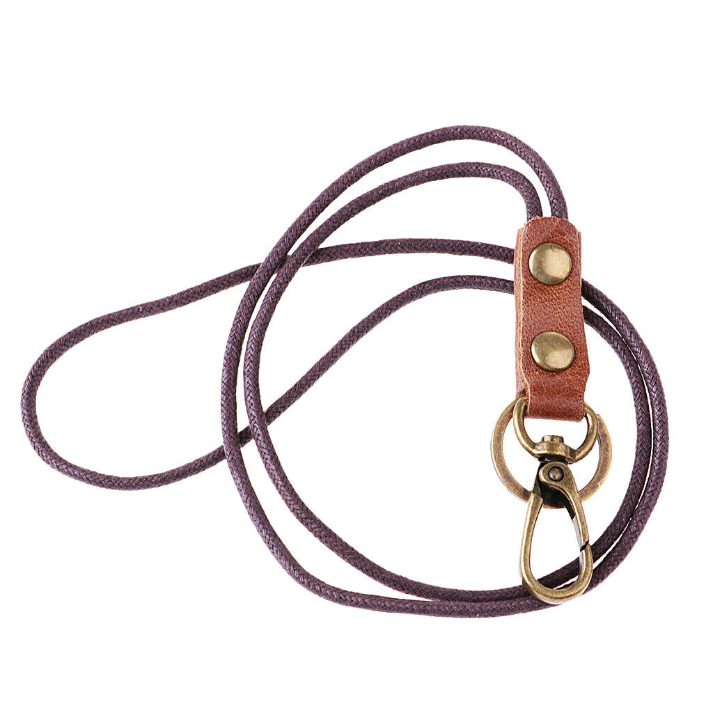 Classic Leather Lanyard Strong ID Card Badge Key Phone Neck Strap 19''