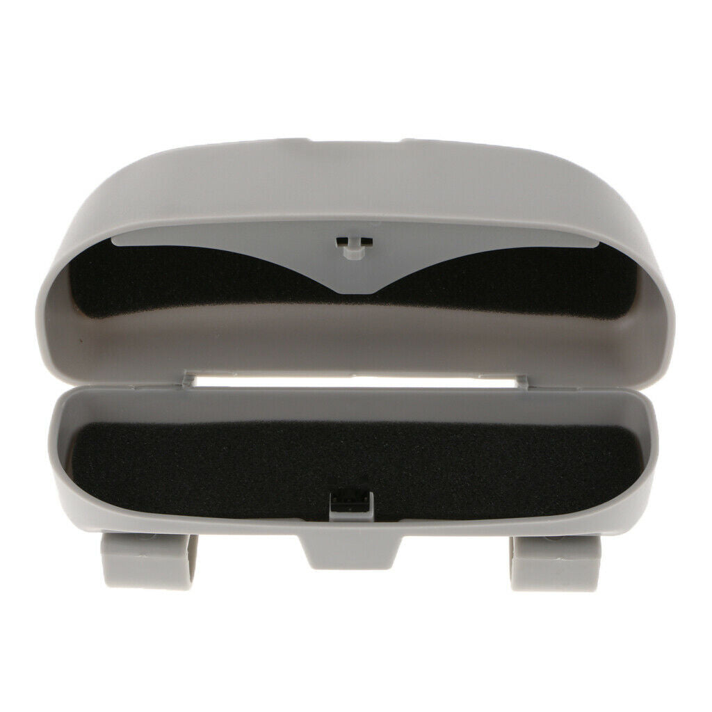2PCS Car Overhead Console Sunglass Holder Lid Beige Front Eyewear Case Storage