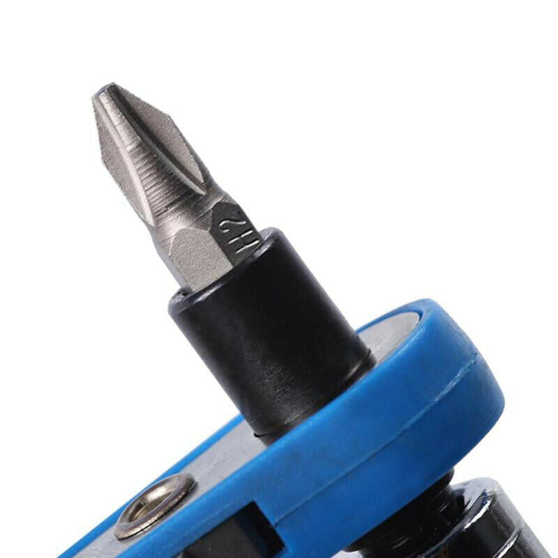 Mini portable Screwdriver Ratchet Handle Adjustable 1/4 inch Hex Drive Bits