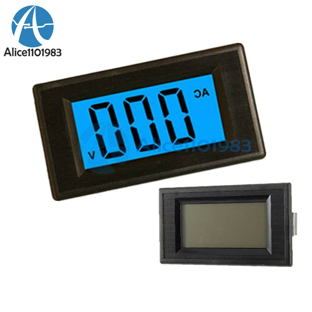 4-Wire 3 1/2 Digital Blue LCD AC 0-500V Volt Panel Meter Voltage Power Supply