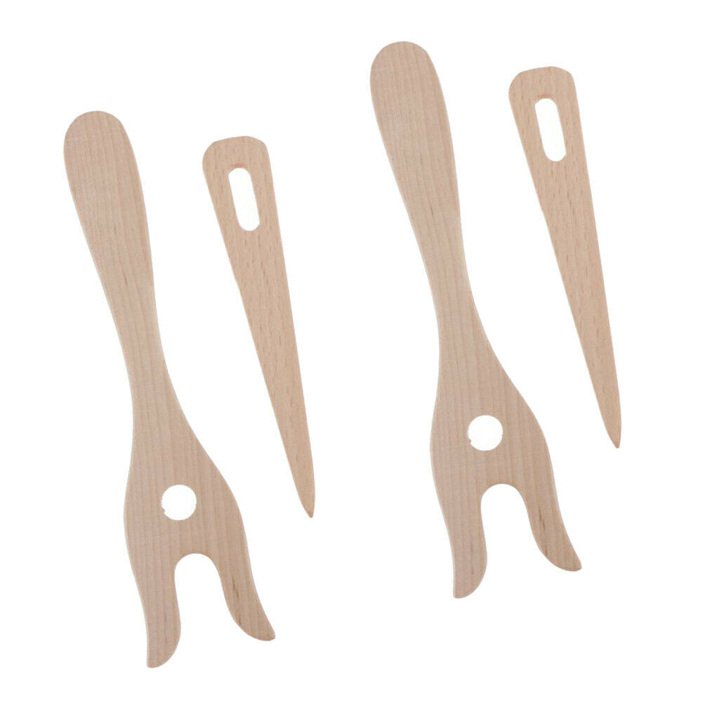 2set Wooden Fork Knitters Wood Fork Shape Crocheters Sewing Tool DIY 15.7cm