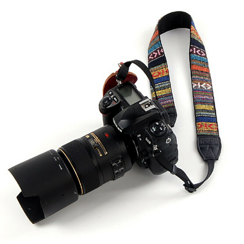 Retro Style Colorful Pattern Camera Shoulder Neck Sling Hand Strap for Cam x Ad