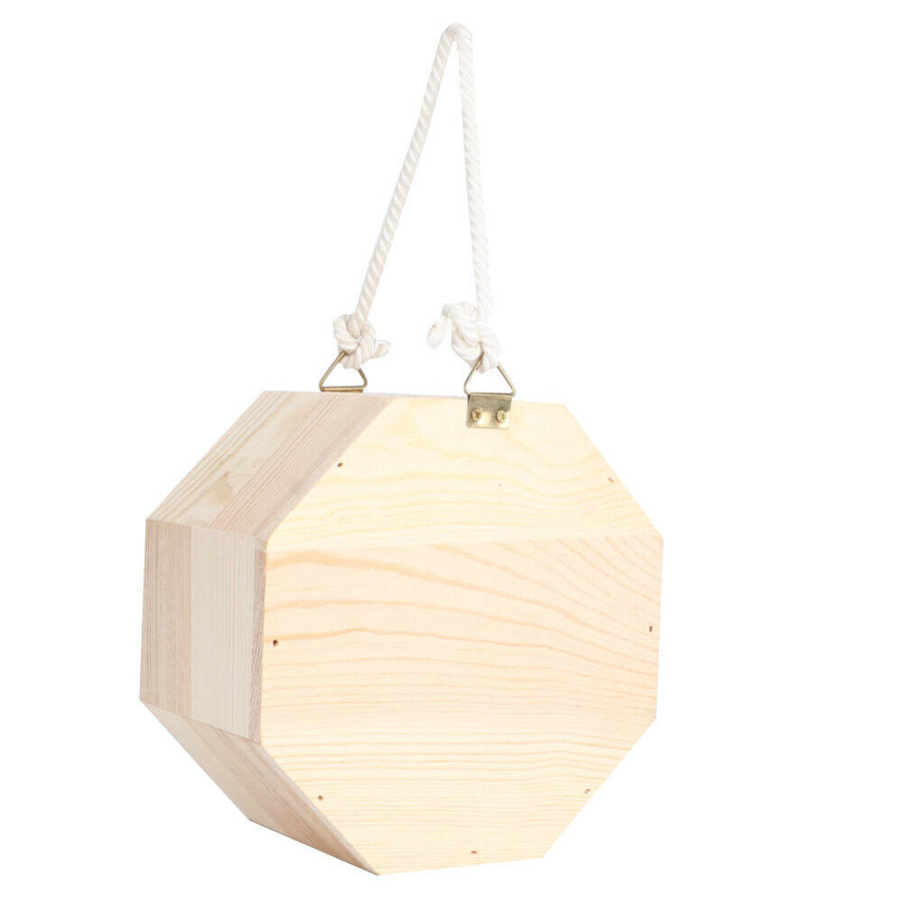 Handing Wooden Insect Bee House Natural Wood Bug Shelter Garden Nest Box Decor