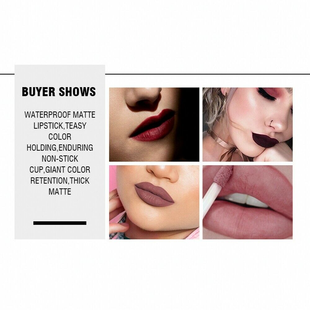 Matte Waterproof Non-stick Cup Long Lasting Lip Gloss Gift Set 24 Lip Gloss Set