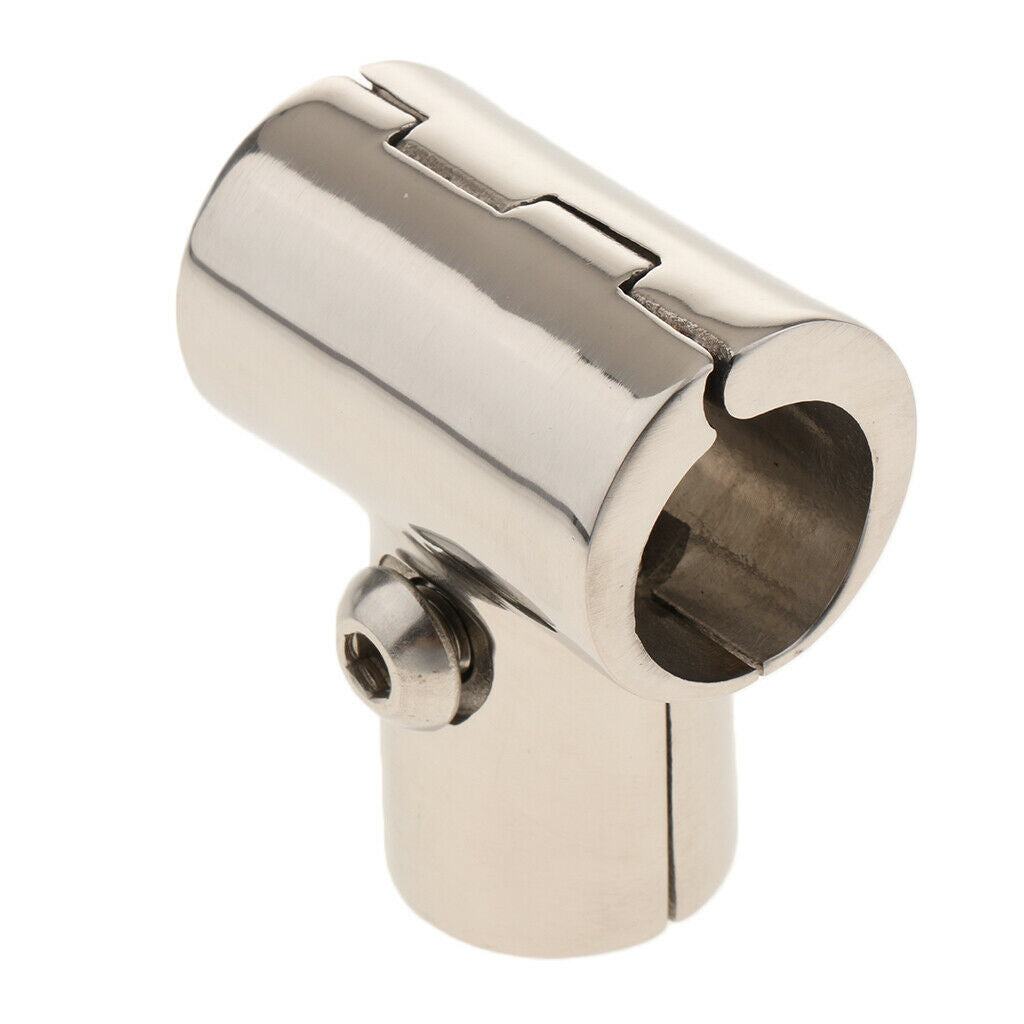 Boat Handrail Fitting 90 Degree Tee 3 Way 22mm 0.87 inch - Stainless Steel