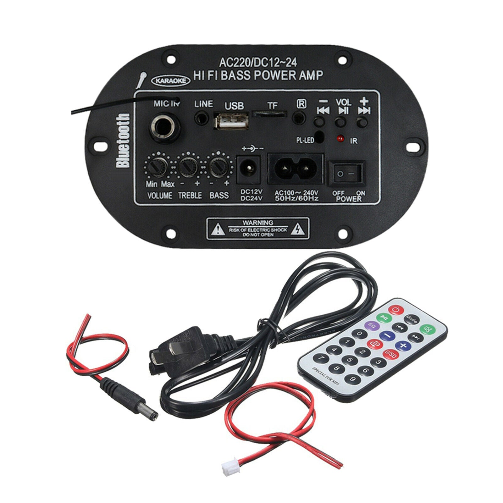 Automobile Hi-Fi Bass 25W Built-in Digital Power Amplifier 12V/24V/220V
