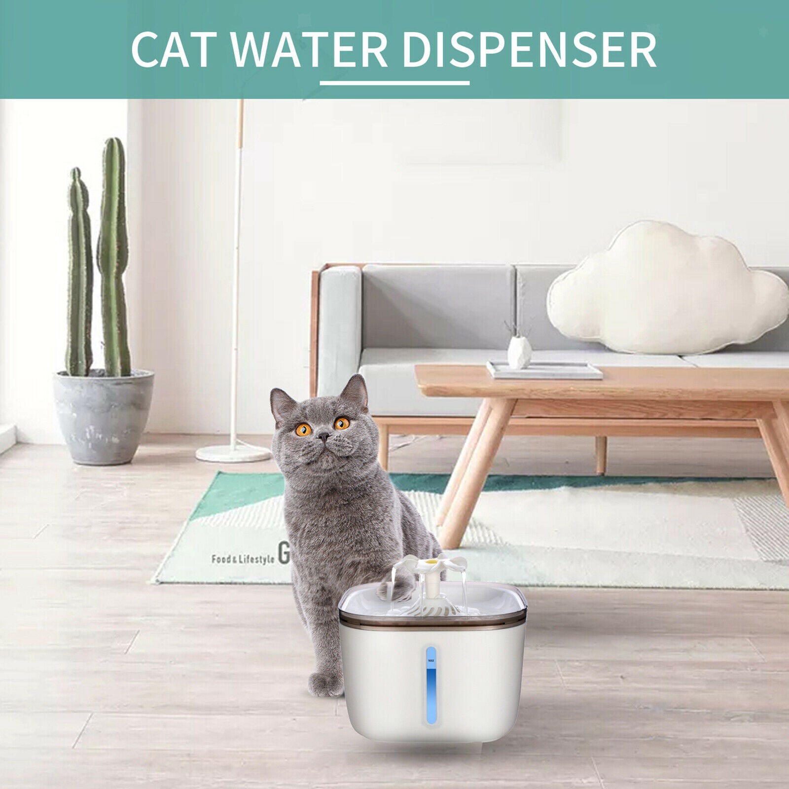 2.0L Electric Pet Water Fountain Cat/Dog Drinking Dispenser Water Fountain