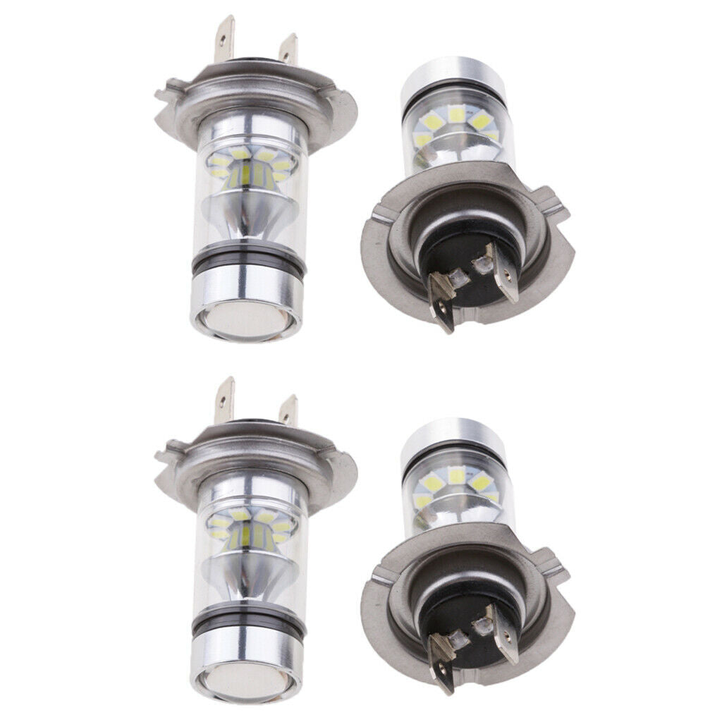 4 Pieces H7 100W Car Fog Driving Light LED Bulbs High Power White
