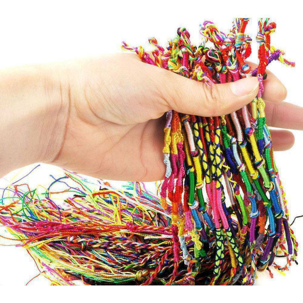 10X Lucky FRIENDSHIP BRACELETS Woven Braided Hippie Boho Surf Bracelet Anklet