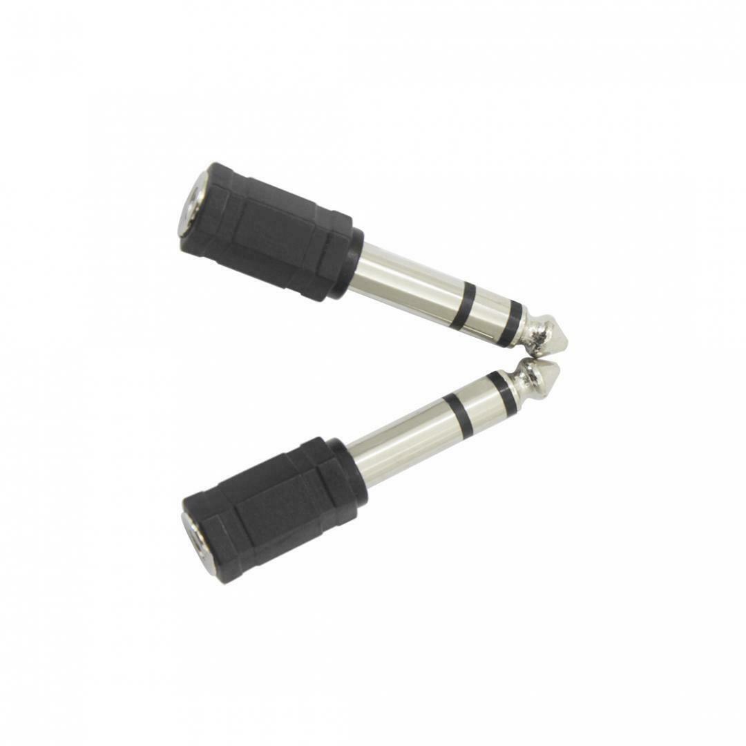 2Pcs Black Color 6.5mm Male to 3.5mm Female MIC / Audio Adapter