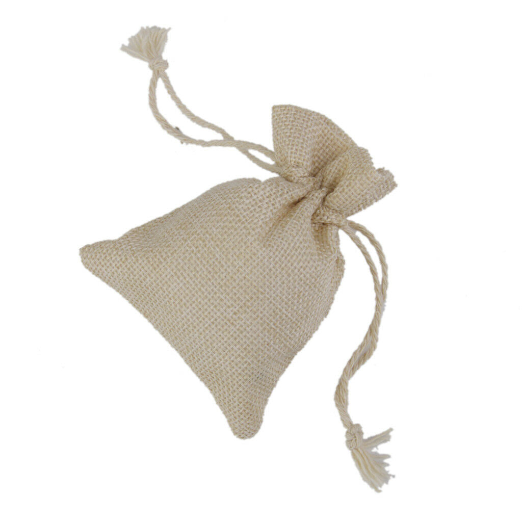 20pcs Small Linen Jute Sack Pouch Bag Drawstring Wedding Gift Favor 8 x 10cm