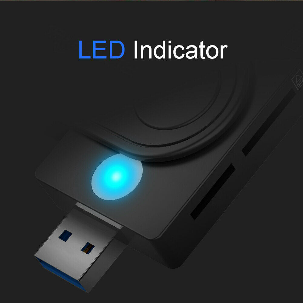 USB 3.0 2.0 CAC Smart Card Reader Micro SD/TF Memory ID Bank Adapter Converter