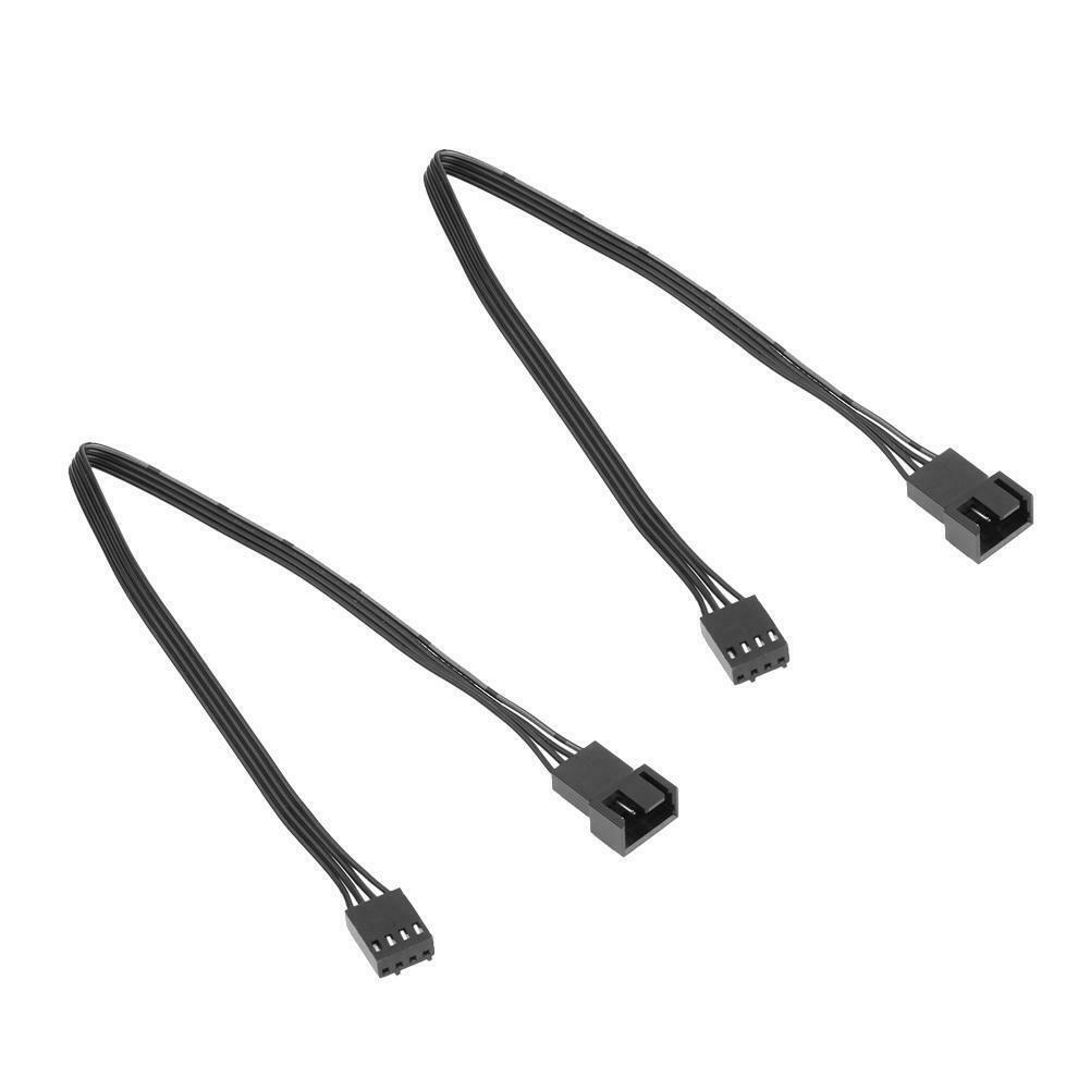 2pcs Motherboard 4Pin Female to PWM Fan 4Pin Male Power Adapter Cable Wire @