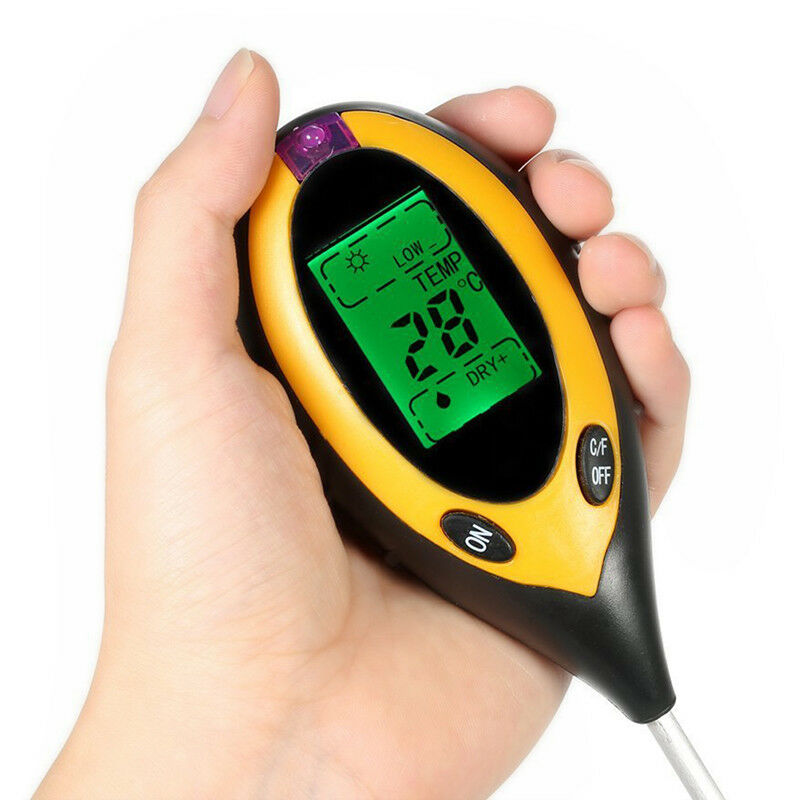 4 In1 LCD Digital PH Tester Moisture Temperature Sunlight Soil Meter Pla DD