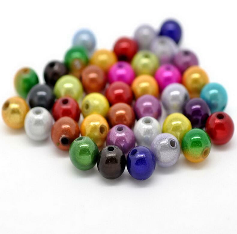 100X Colorful Dream Acrylic Bead Random mixing Jewelry beaded material 8mm