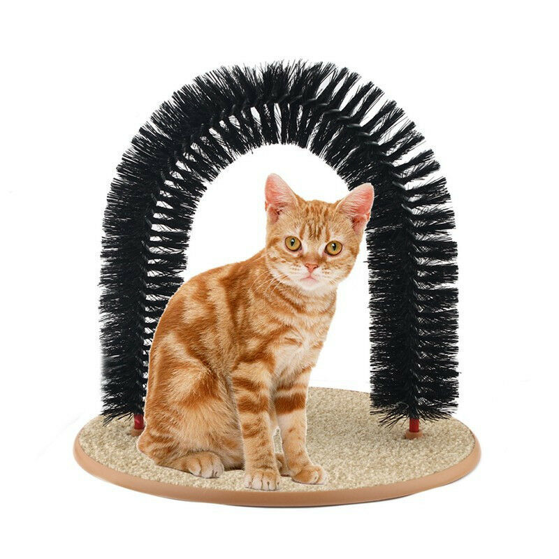 Top Cat Self Groomer with Round Fleece Base Useful Scratch Arch Brush for Cats