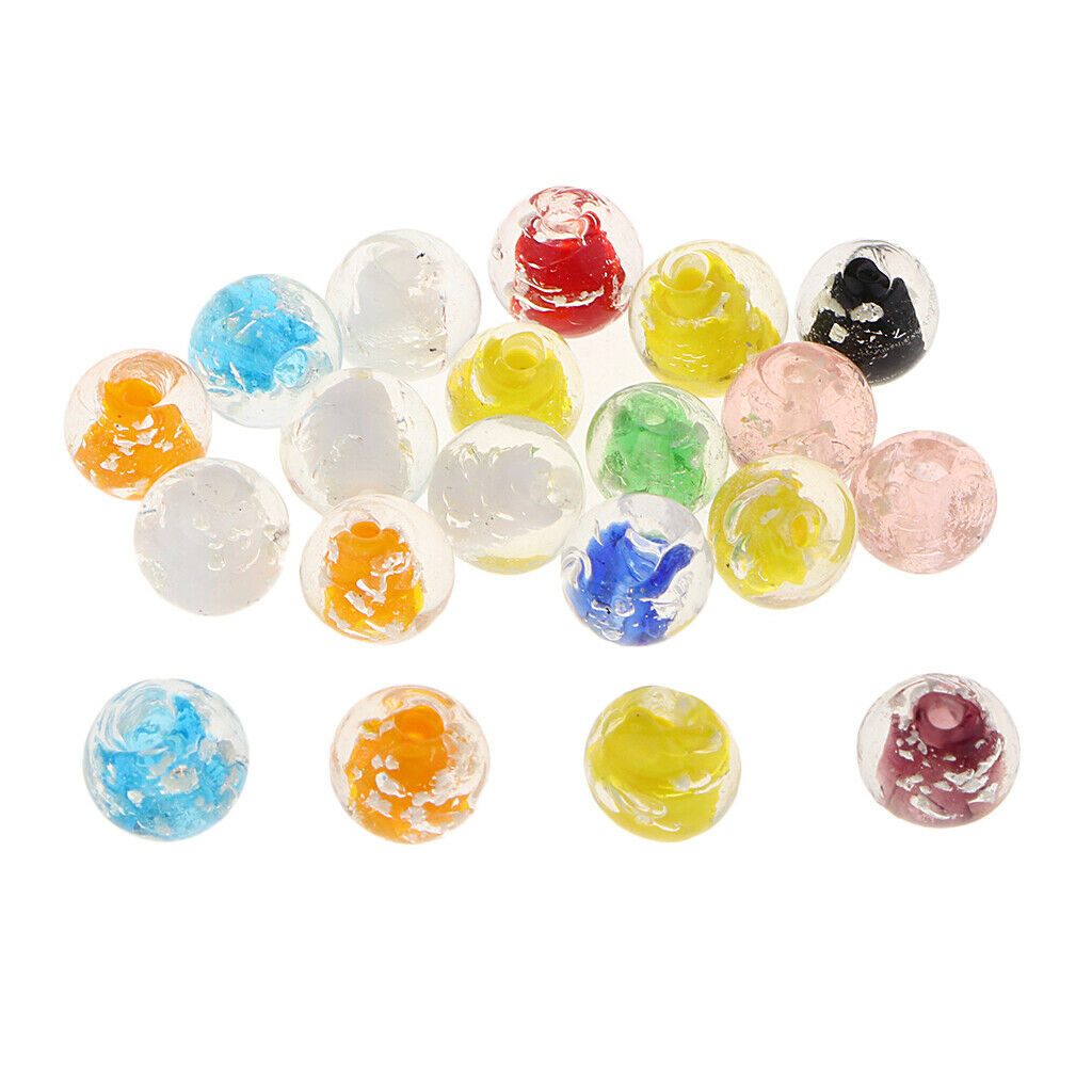 20PCS Assorted European Lampwork Glass Beads Spacer Beads Charms