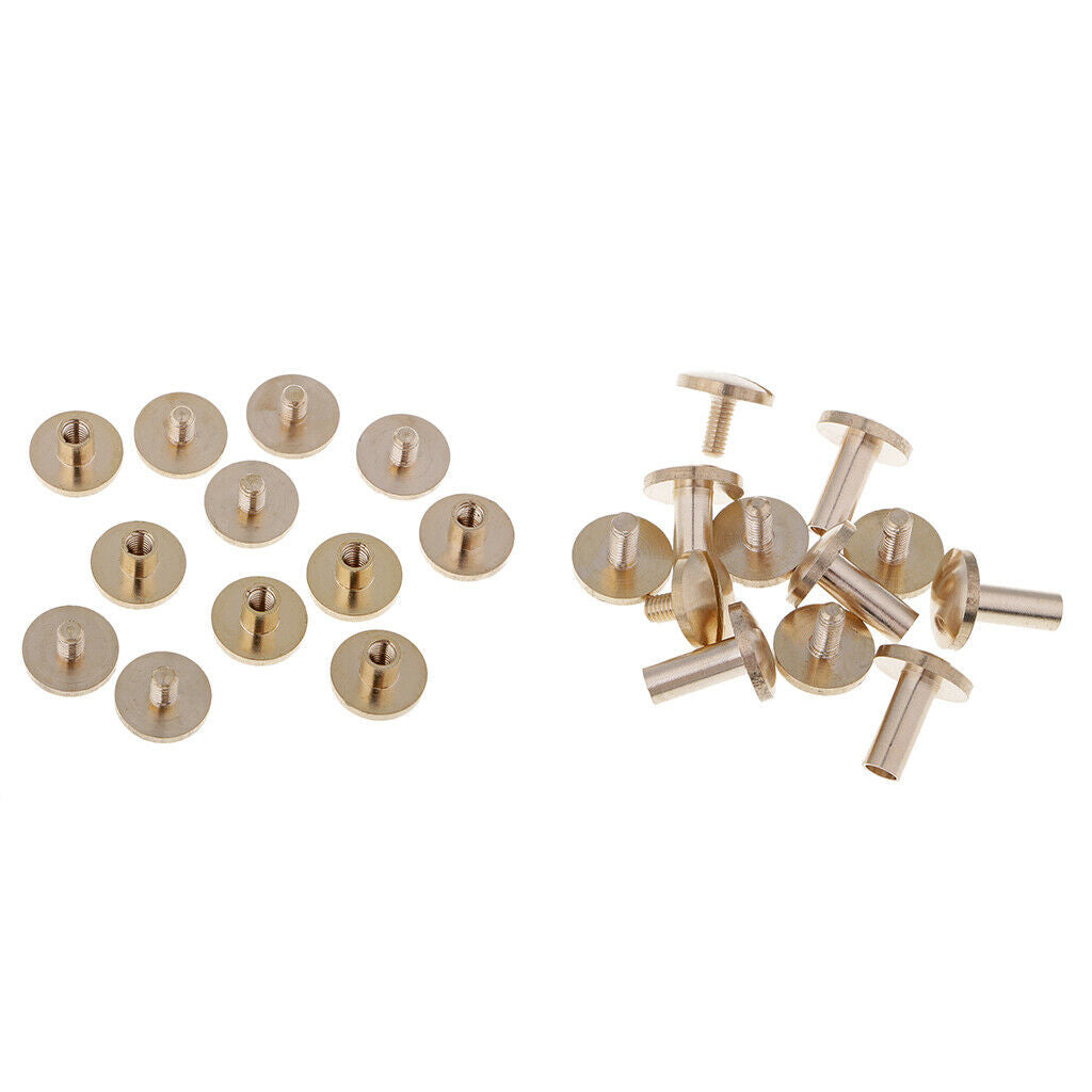 Pack of 12 DIY Solid Brass Nail Rivet Stud Button Durable Alloy Round Buttons