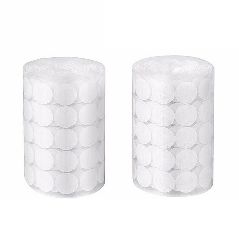 250pairs Dots Self Adhesive Fastener Tape 10mm Round Coins Hook Loop Magic SFCA