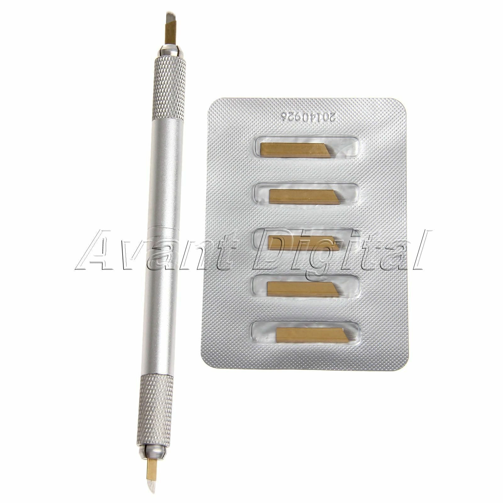Permanent Eyebrow  Eyeline  Makeup Tattoo Manual Pen Tool Kits + 5pcs Needle
