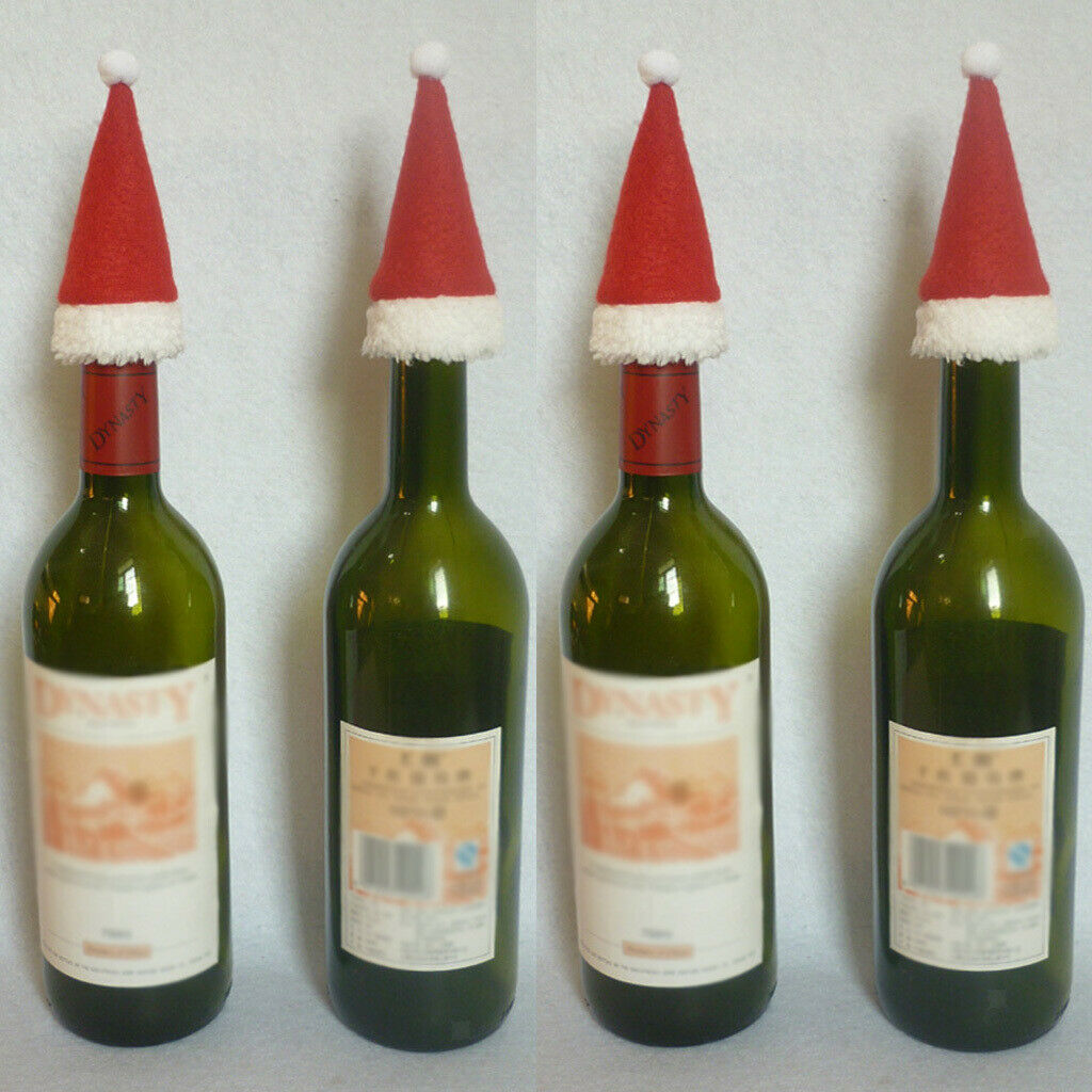 4x Mini Santa Hat, Egg Hat, Santa Hat for Crockery Bottles