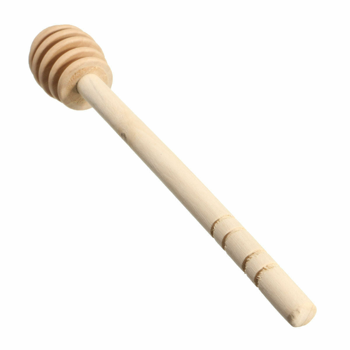 Wood Honey Dipper - Wooden Honny Pot Stick Spoon Drizzler Server 6" Long