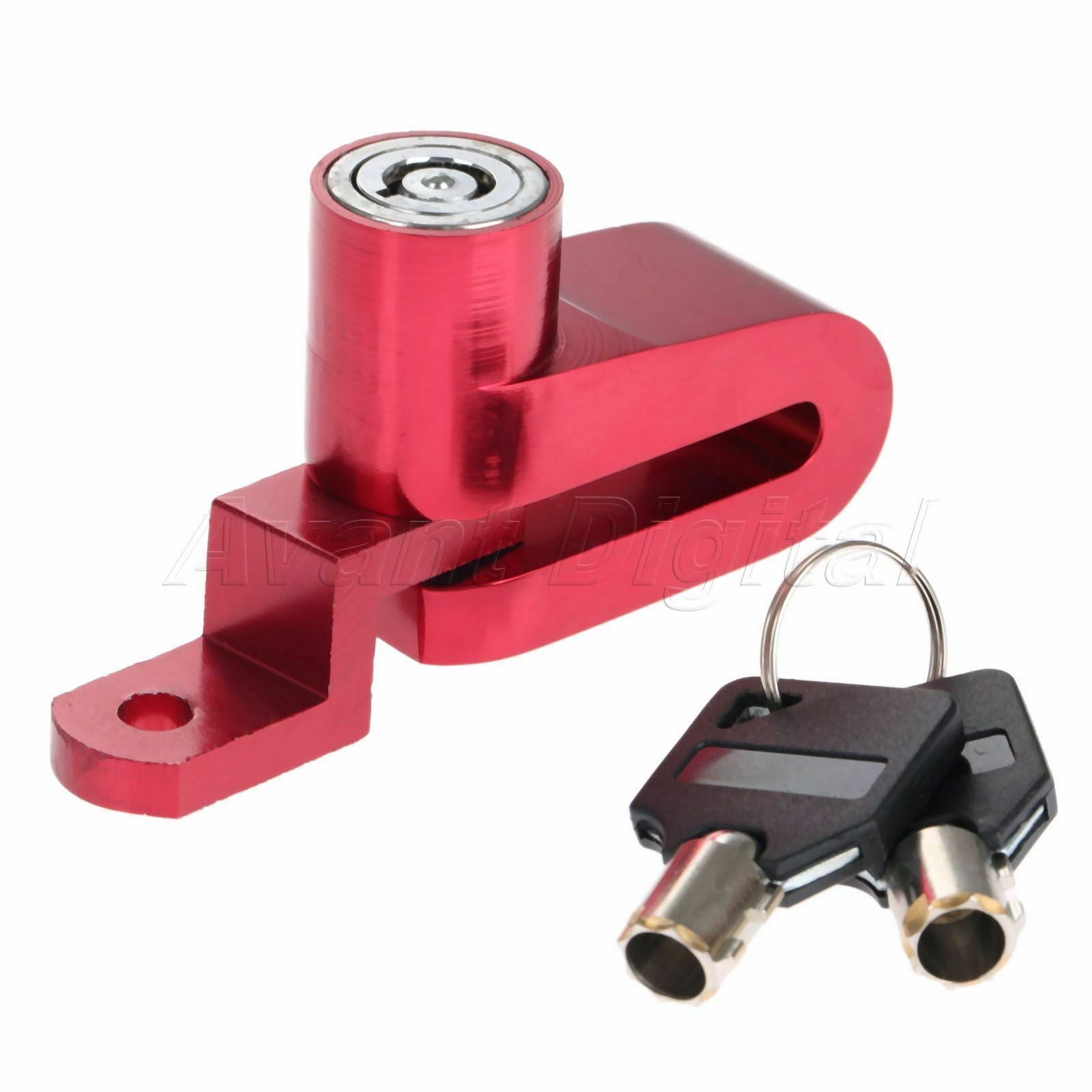 Anti-theft Security Disc Brake Wheel Lock for Motorcycle MotorBike Bicycle Red