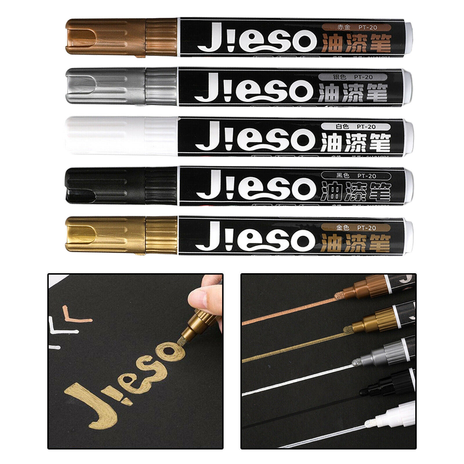 5x Metallic Marker Pens Oil Based Paint for DIY Ceramic Painting Art Crafts