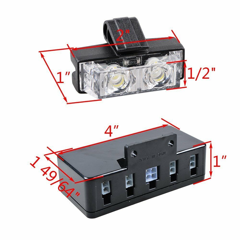 8X Amber/White Strobe Light Bar Warning Hazard Emergency Beacon Car Front Grille