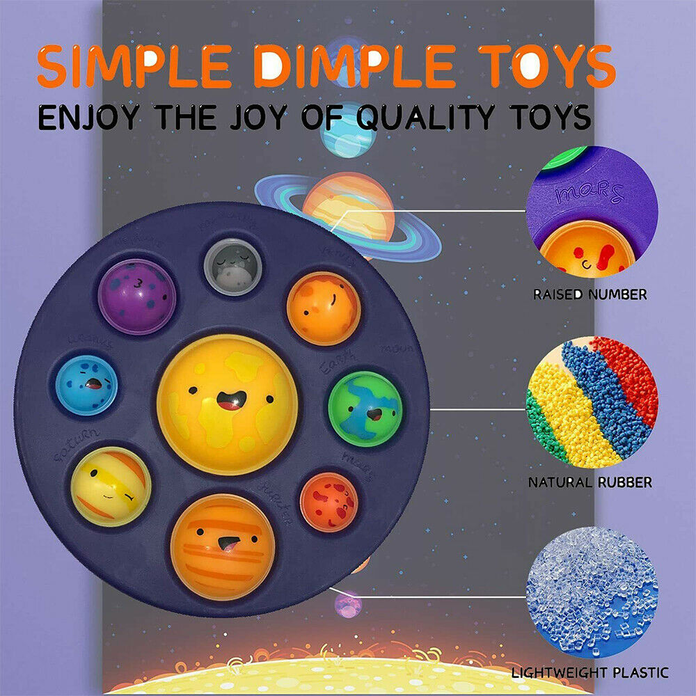 Eight Planets Solar System Simple Dimple Fidget Sensory Toys Baby Stress Relief