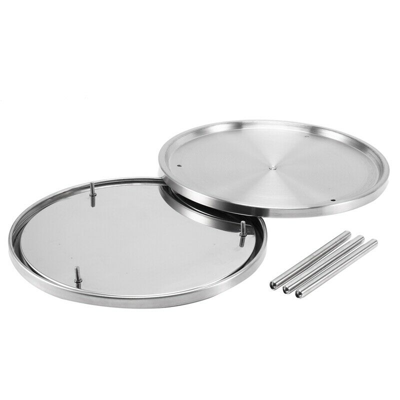 Spice Rack Stainless Steel Organizer Tray Turntable Rotating 2 Level Tabletop T8