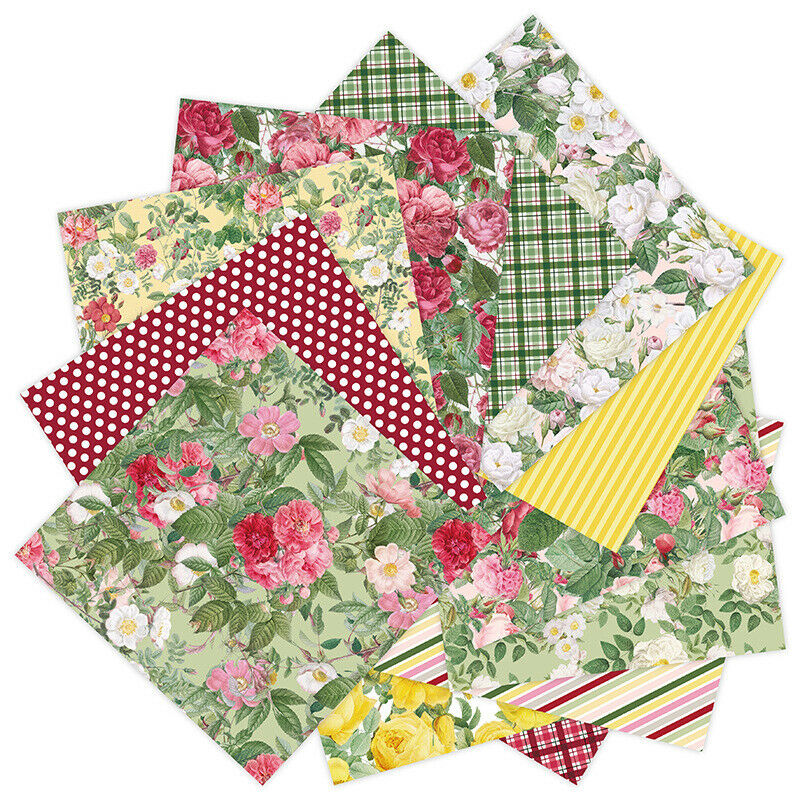 12pcs Flower Paper Pad Single-sided Floral Scrapbooking Album Card Decor Craft