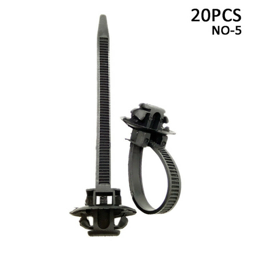 100Pcs Mix Car Cable Line Fixed Fastener Strap Nylon Bundled Wire Band Tie Wrap