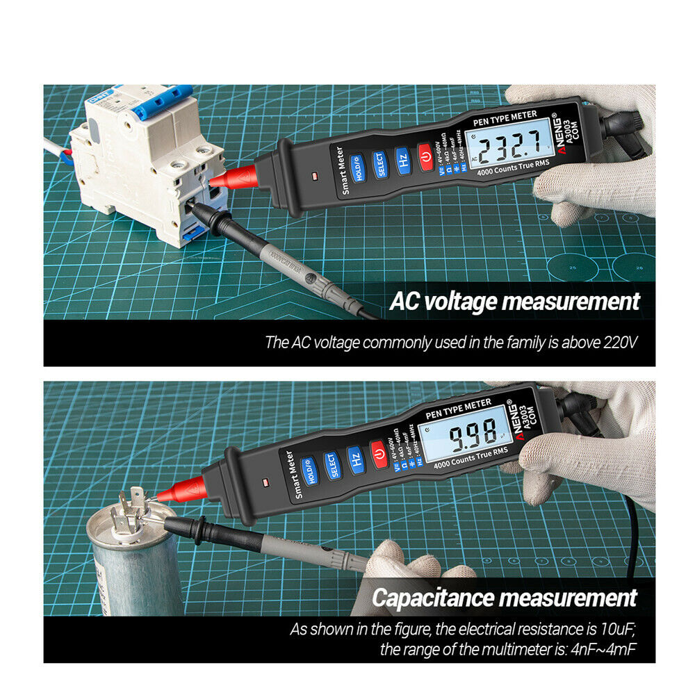 A3003 Pen Type Digital Multimeter AC DC0-600V Backlight Ammeter Voltmeter Tester